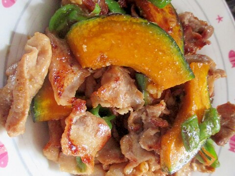 豚肉・カボチャ・ピーマンの味噌炒め